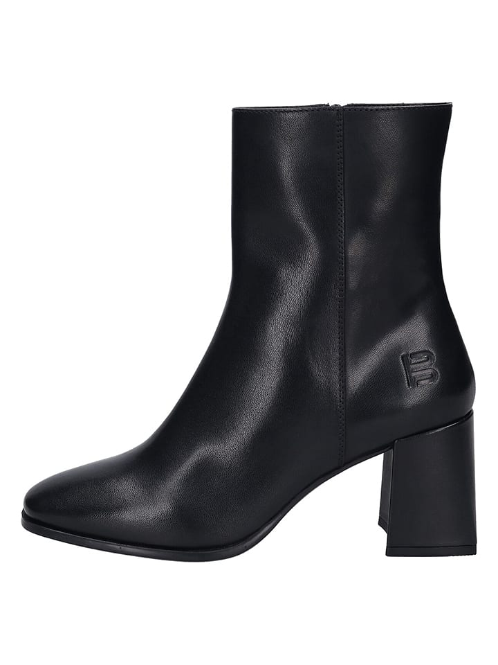 Skórzane botki "Crema" w kolorze czarnym