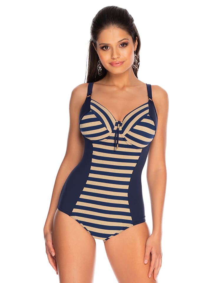 Meriell Club Strój kąpielowy w kolorze złoto-granatowym rozmiar: 48G-Cup