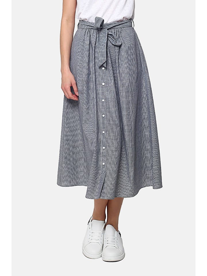 Le Jardin du Lin Lniana spódnica w kolorze granatowo-białym rozmiar: 42