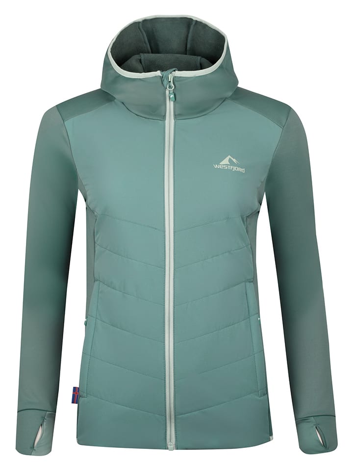 Kurtka hybrydowa "Gullfoss" w kolorze zielonym