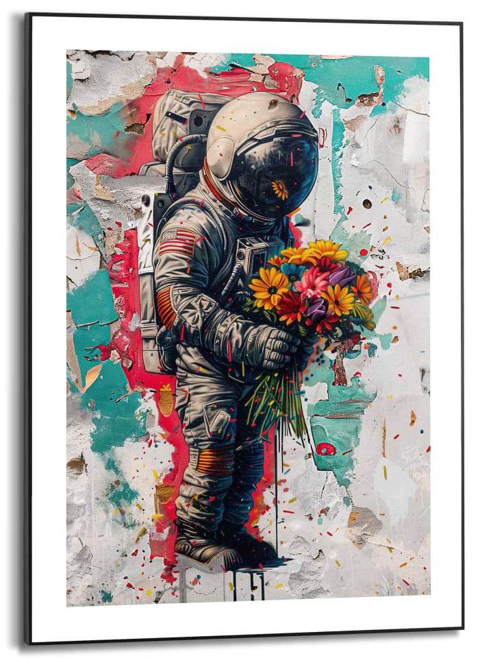 Orangewallz Druk artystyczny "Astro Streetart" w ramce rozmiar: 50x70 cm