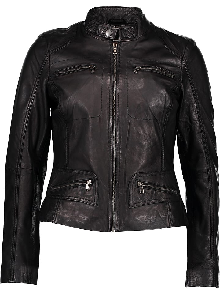 Caminari Skórzana kurtka "Cathy" w kolorze czarnym rozmiar: 3XL