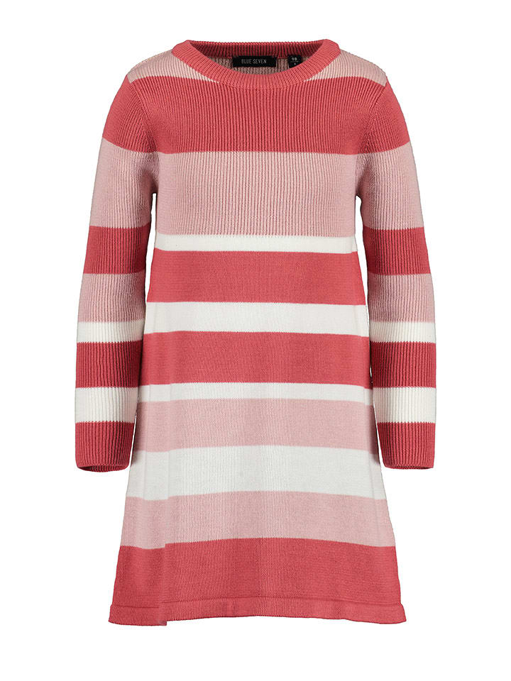 Blue Seven Sukienka dzianinowa w kolorze koralowo-jasnoróżowo-kremowym rozmiar: 104