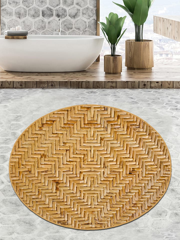 Colorful Cotton Dywanik łazienkowy w kolorze jasnobrązowym rozmiar: 120 cm