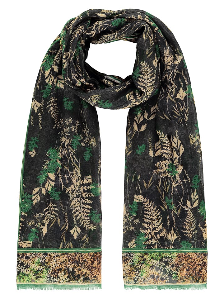 Szal w kolorze czarno-zielonym
