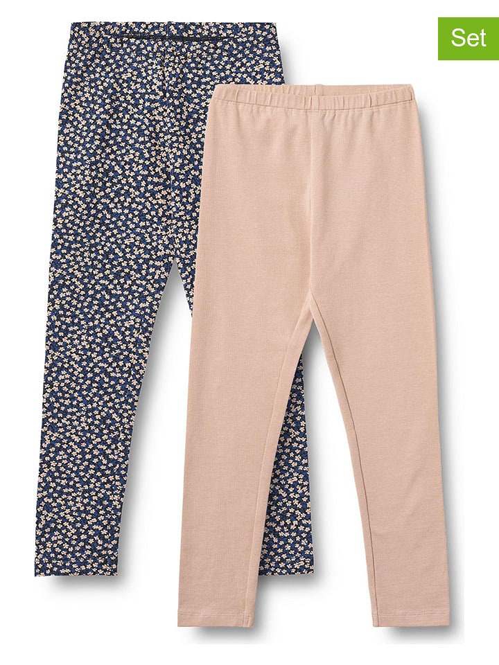 Wheat Legginsy (2 pary) "Jules" w kolorze jasnoróżowo-niebieskim rozmiar: 122
