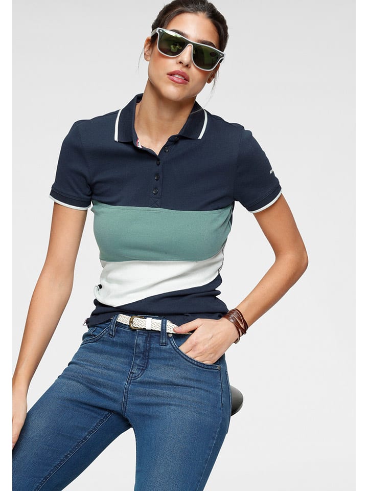 Kangaroos Koszulka polo w kolorze granatowo-zielonym rozmiar: 36/38