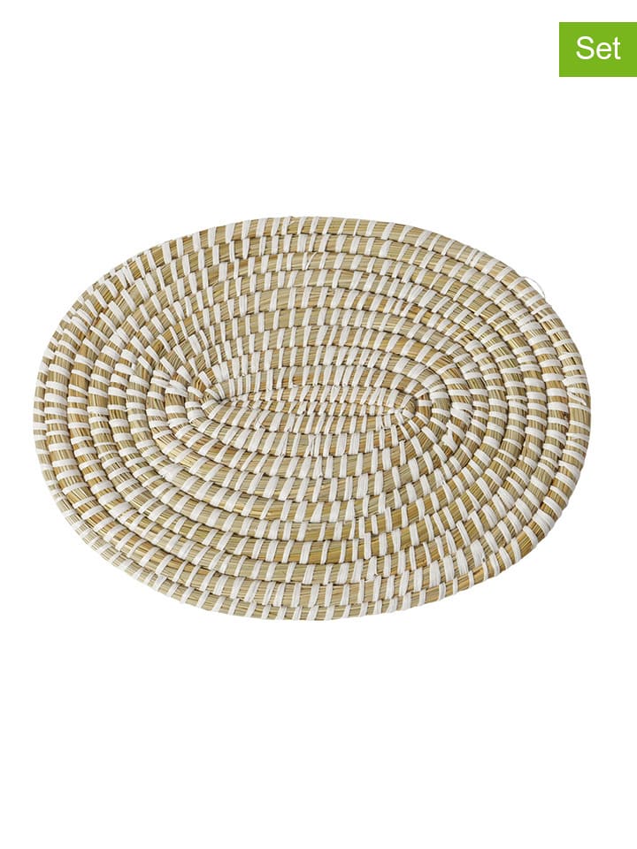 Boltze Podkładki stołowe (2 szt.) "Placo" w kolorze jasnobrązowym - dł. 40 x 30 cm rozmiar: onesize