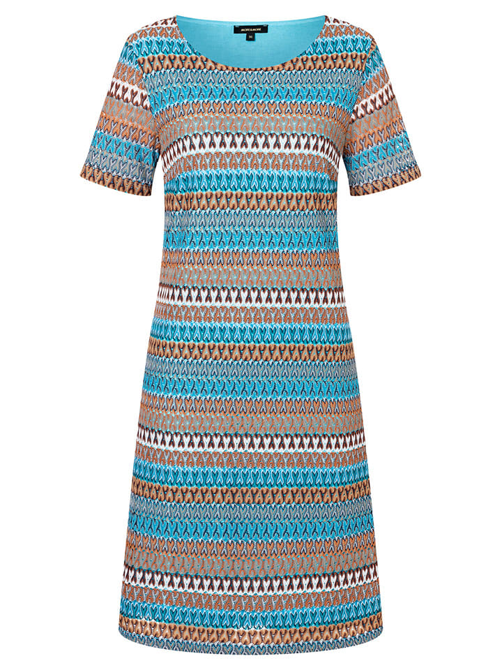 More & More Sukienka w kolorze niebiesko-brązowo-białym rozmiar: 42