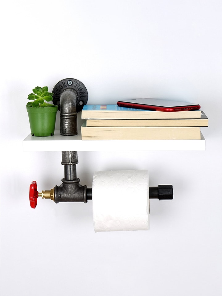 HanahHome Regał ścienny w kolorze białym - 30 x 22 x 14 cm rozmiar: onesize