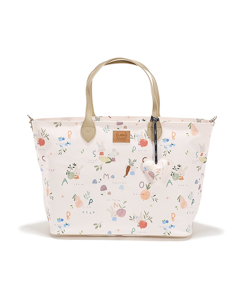 La Millou Torebka "ABC Fruits" w kolorze kremowym ze wzorem rozmiar: onesize