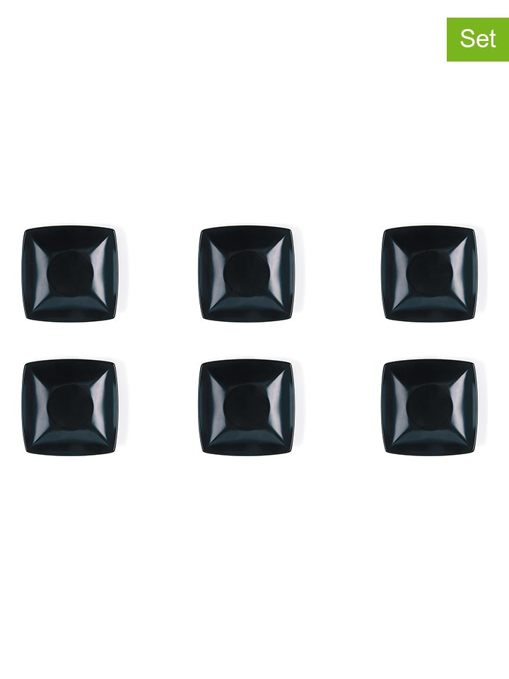 Trendy Kitchen by EXCÉLSA Talerze głębokie (6 szt.) "Eclipse" w kolorze czarnym - 17 x 17 x 5,5 cm rozmiar: onesize