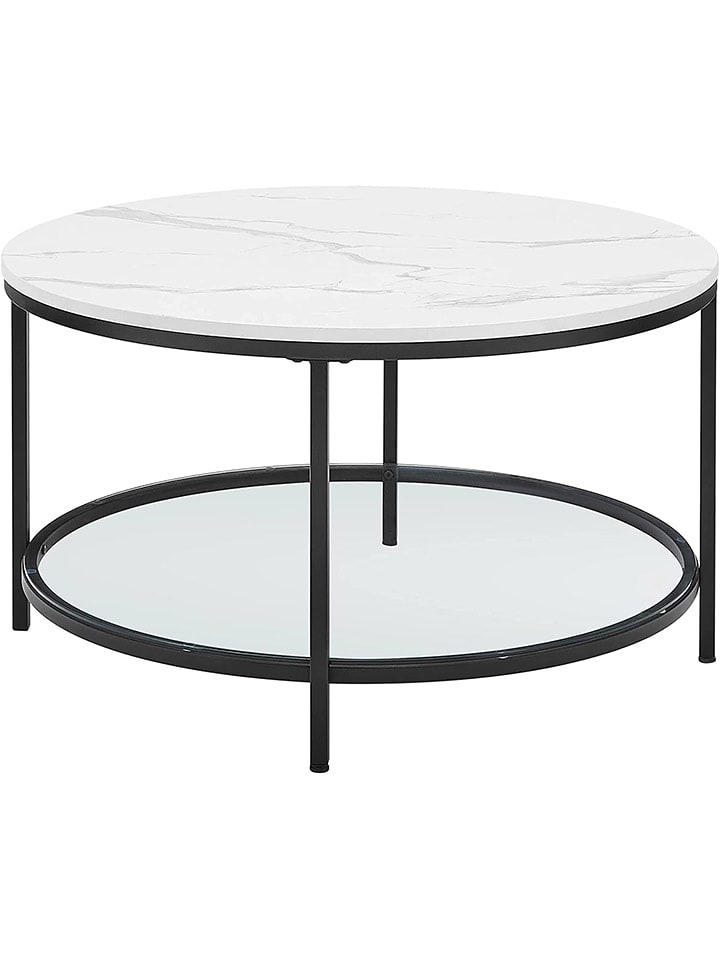 Songmics Ława w kolorze biało-czarnym - wys. 45,5 x Ø 80 cm rozmiar: onesize