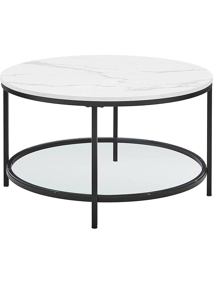 Songmics Ława w kolorze biało-czarnym - wys. 45,5 x Ø 80 cm rozmiar: onesize