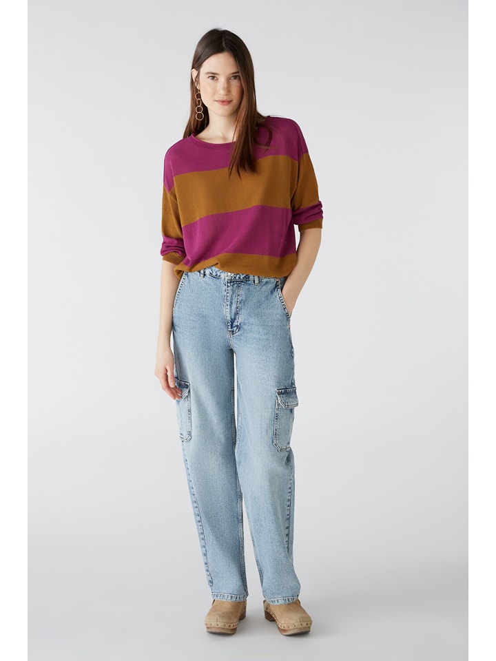 Oui Sweter w kolorze jasnobrązowo-fioletowym rozmiar: 42