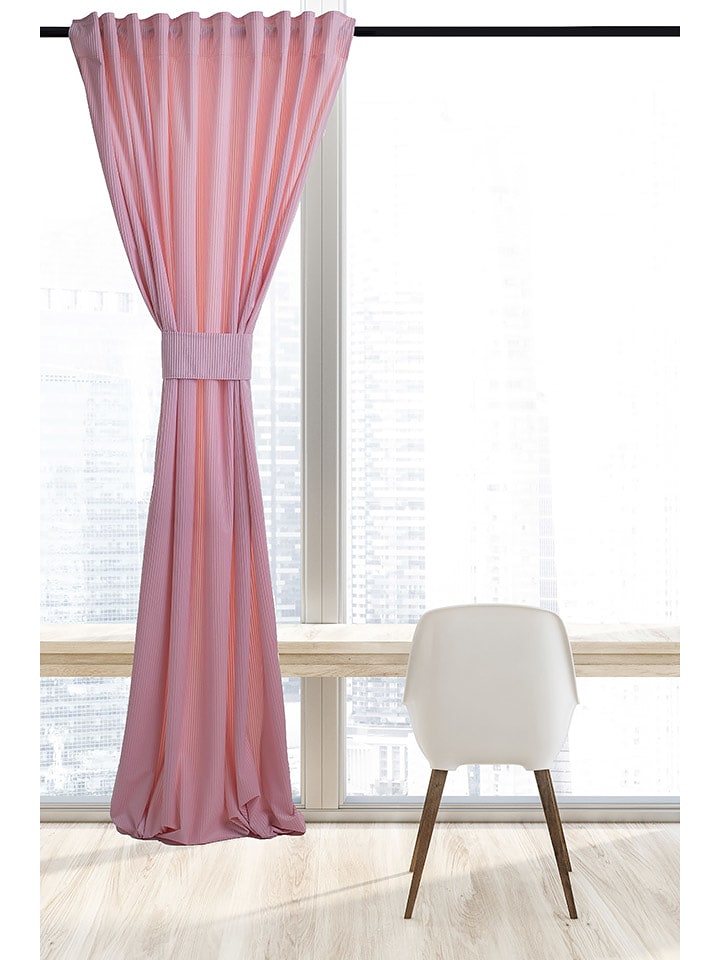 Chic Home Zasłona w kolorze jasnoróżowym - 270 x 140 cm rozmiar: onesize