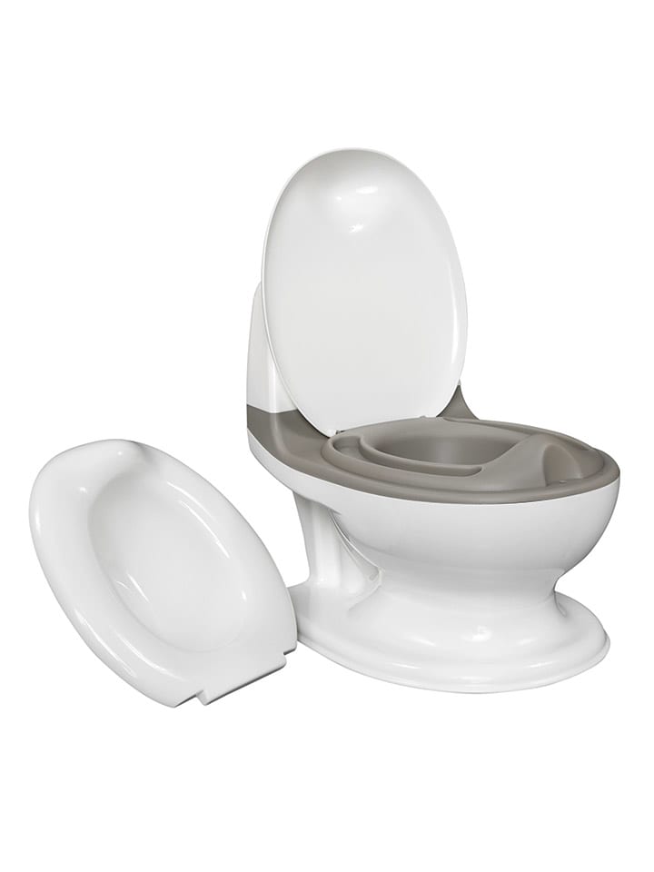 Nocnik z dźwiękiem spłukiwania w kolorze biało-szarym - 18 m+