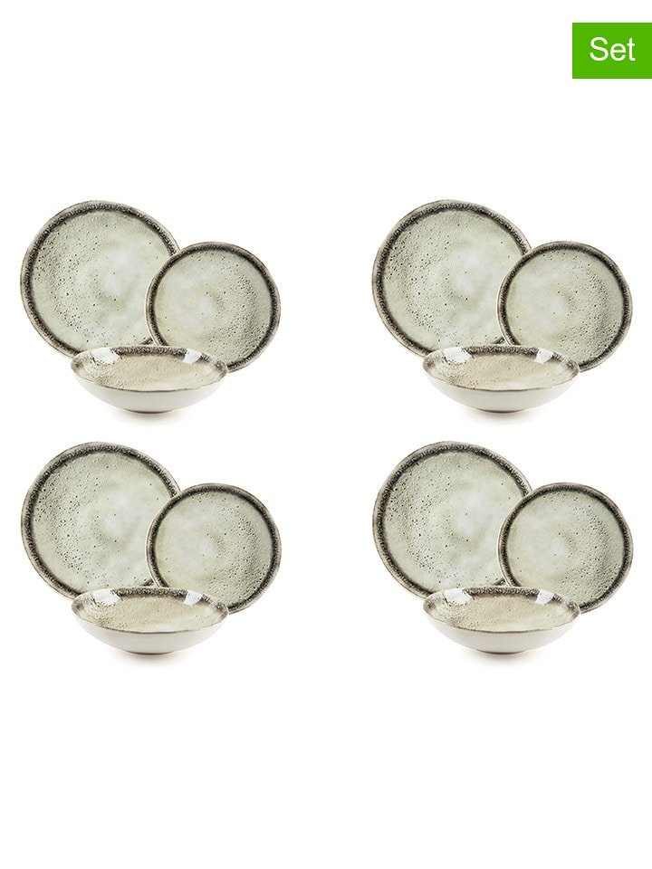 Trendy Kitchen by EXCÉLSA 12-częściowy zestaw talerzy "Artemide" w kolorze kremowym rozmiar: onesize