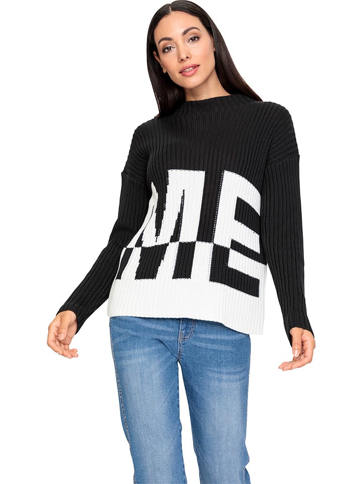 Heine Sweter w kolorze czarno-białym rozmiar: 42