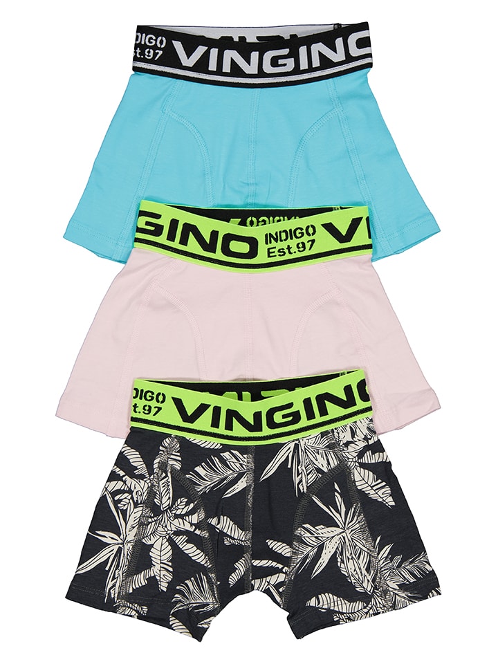 Vingino Bokserki (3 pary) w kolorze niebieskim, żółtym i zielonym rozmiar: 98/104