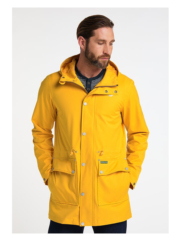 Parka przeciwdeszczowa w kolorze musztardowym