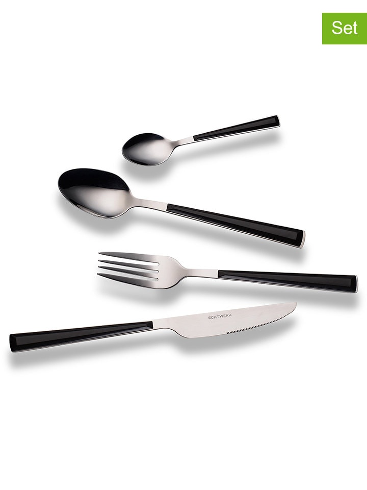 Echtwerk 16-częściowy zestaw sztućców "Basic" w kolorze czarnym rozmiar: onesize
