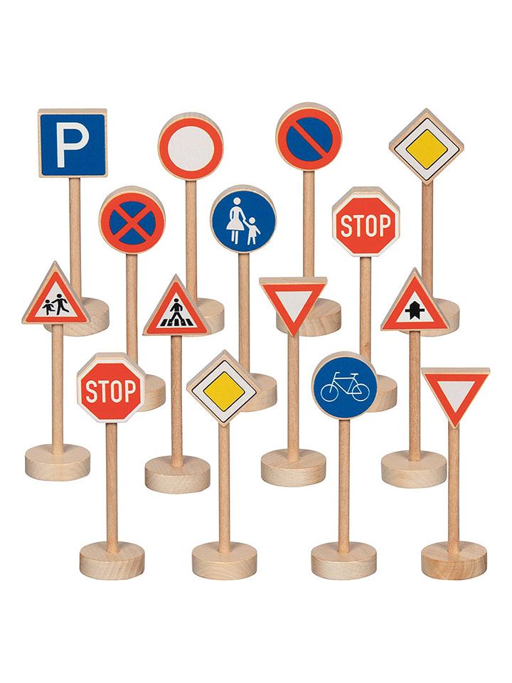 Goki 15-częściowy zestaw znaków drogowych - 3+ rozmiar: onesize