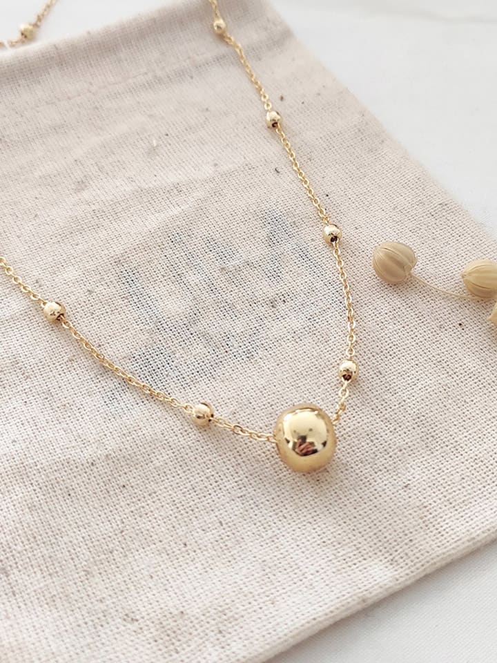 atelier MIU Pozłacany naszyjnik z elementami ozdobnymi - dł. 42 cm rozmiar: onesize