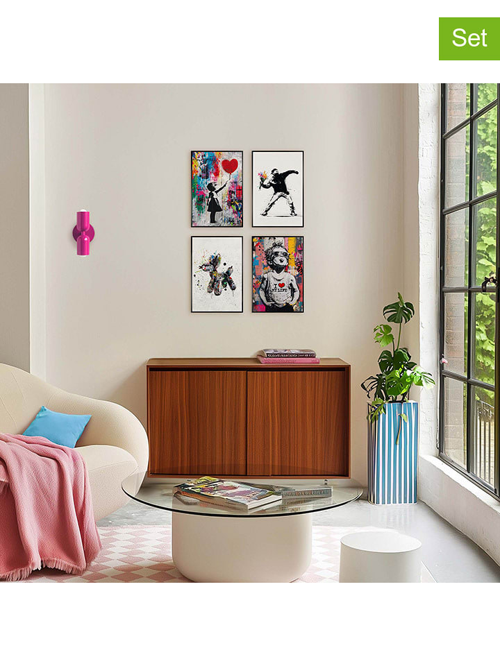 Orangewallz Druki artystyczne (4 szt.) "Streetart Set" w ramce rozmiar: 20x30 cm