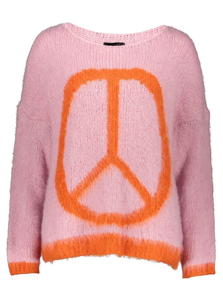 miss goodlife Sweter "Peace" w kolorze jasnoróżowym rozmiar: L