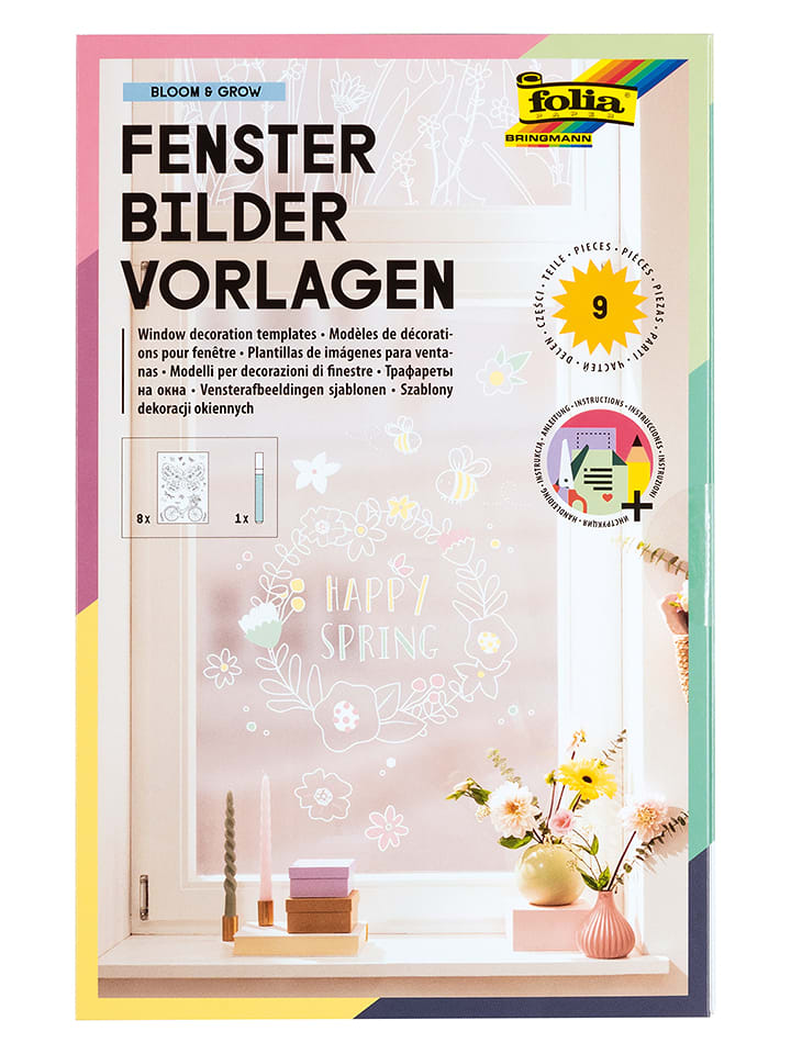 folia PAPER Zestaw "Bloom&Grow" w kolorze białym do dekoracji okien rozmiar: onesize