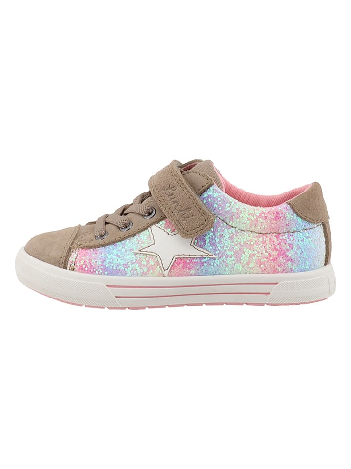 Lurchi Skórzane sneakersy w kolorze jasnobrązowym ze wzorem rozmiar: 30