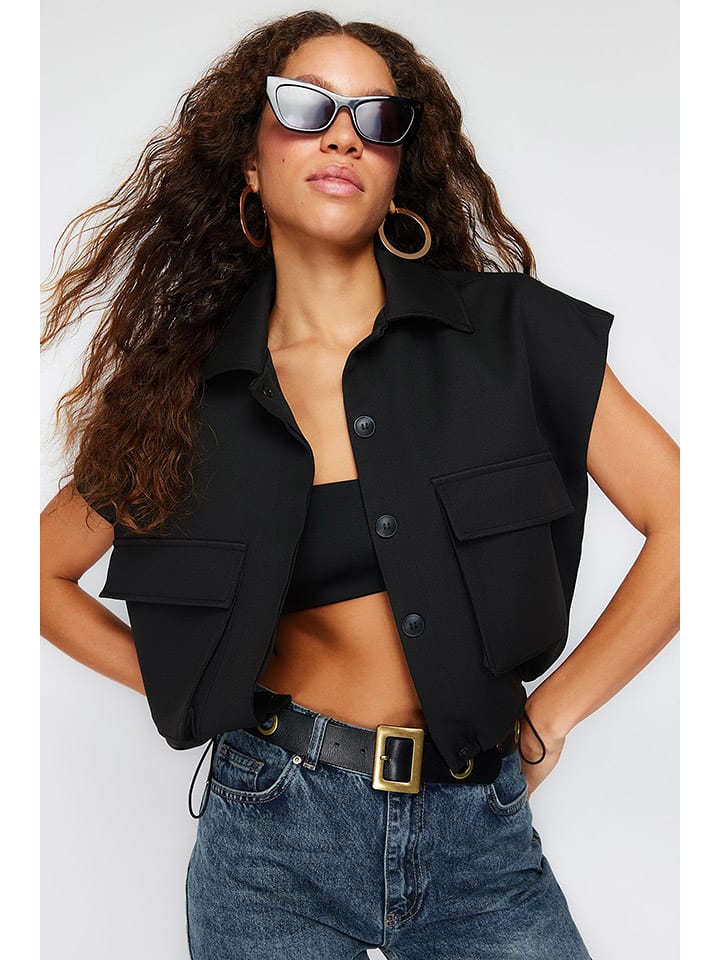 trendyol Kurtka koszulowa w kolorze czarnym rozmiar: XS