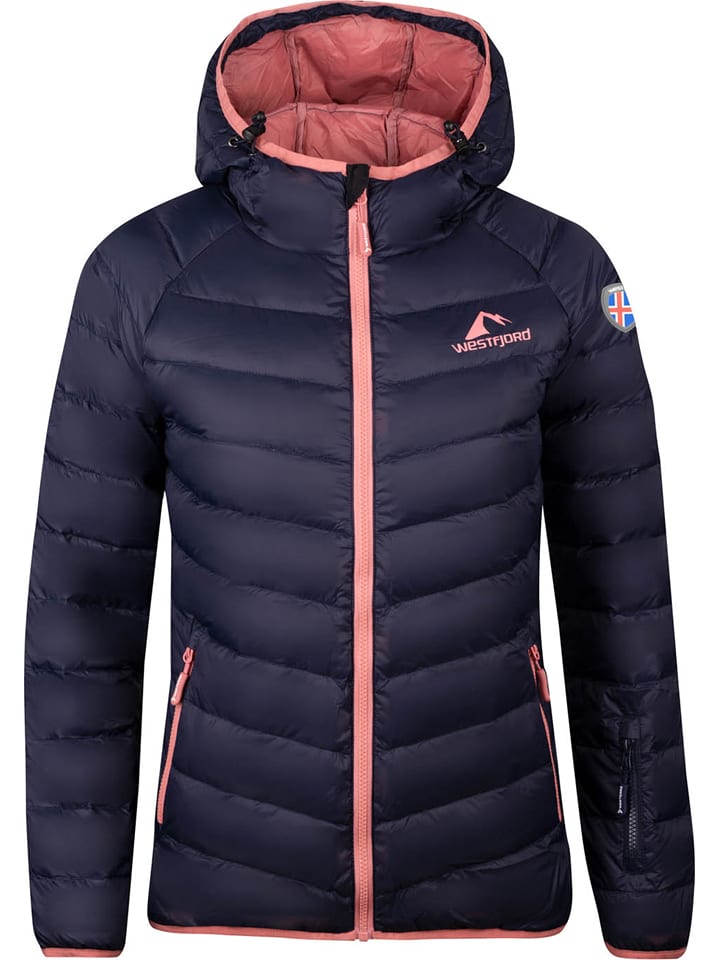 Westfjord Kurtka puchowa "Snaefell" w kolorze granatowo-szaroróżowym rozmiar: S