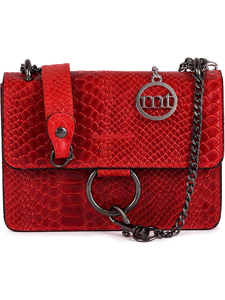 Mia Tomazzi Skórzana torebka "Druso" w kolorze czerwonym - 20 x 14 x 5 cm rozmiar: onesize