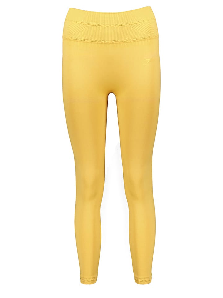 Gymshark Legginsy sportowe "Studio" w kolorze żółtym rozmiar: XS