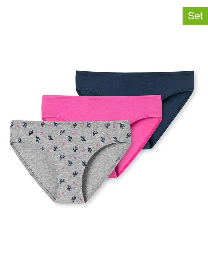 Schiesser Majtki (3 pary) w kolorze szaro-różowym rozmiar: 140