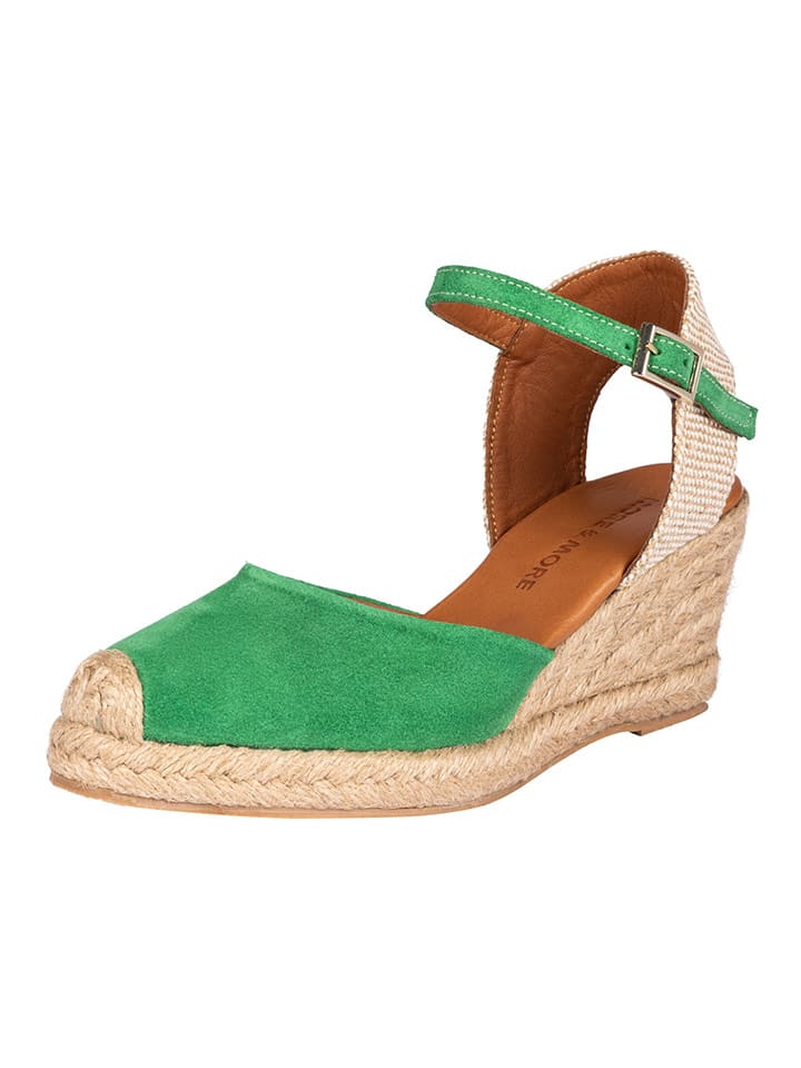 More & More Espadryle w kolorze zielonym na koturnie rozmiar: 40