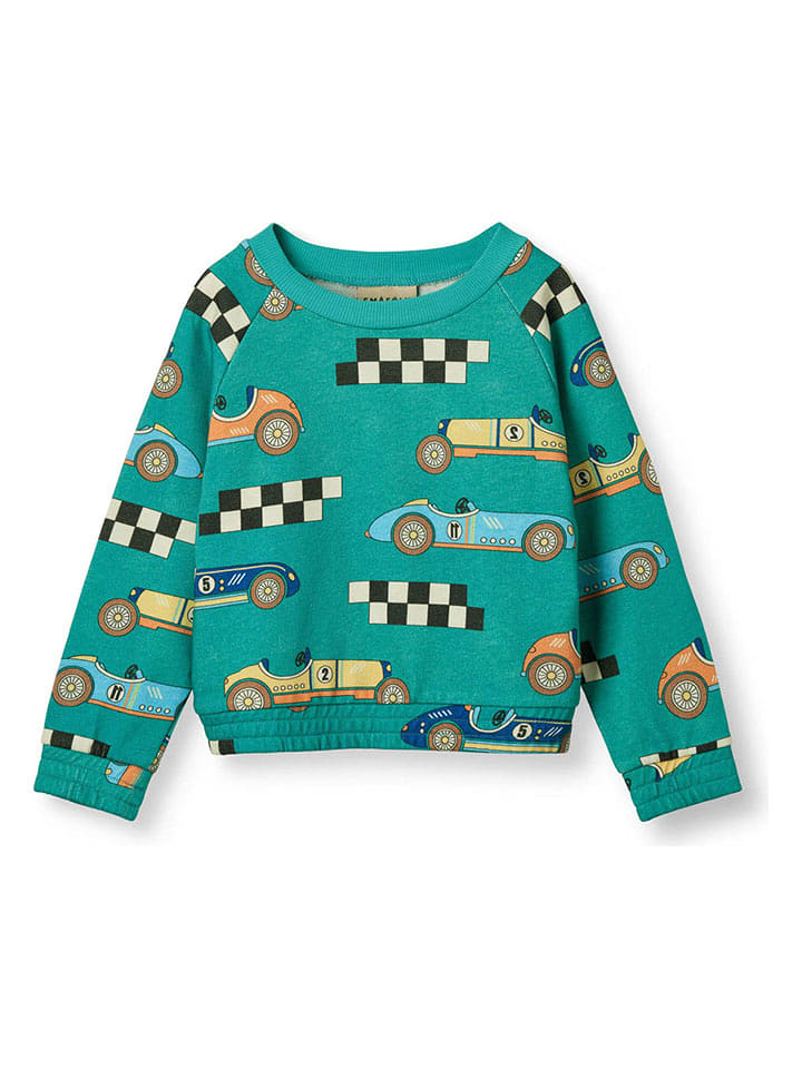 Småfolk Bluza w kolorze turkusowym ze wzorem rozmiar: 86/92