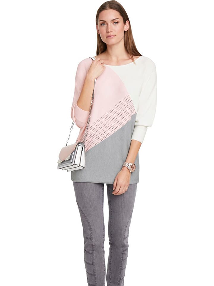 Heine Sweter w kolorze jasnoróżowo-jasnoszarym rozmiar: W36/L38