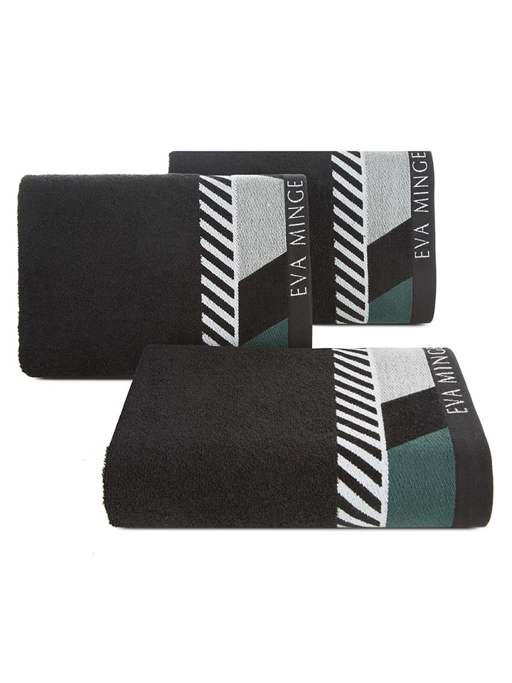 Eva Minge Ręcznik "Eva" w kolorze czarnym do rąk rozmiar: 50x90 cm