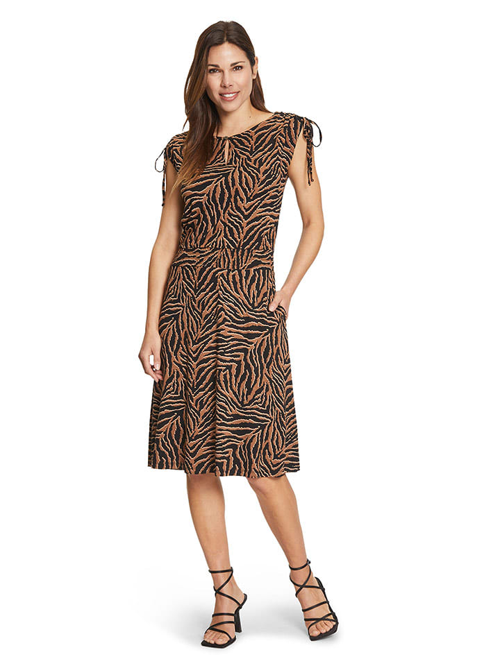 Sukienka w kolorze jasnobrązowo-czarnym