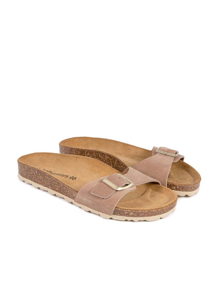 BABUNKERS Family Skórzane klapki w kolorze beżowym rozmiar: 36