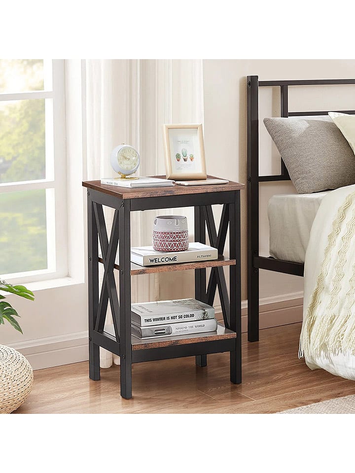 Evila Stolik "Classy" w kolorze brązowo-czarnym - 50 x 70 x 30 cm rozmiar: onesize