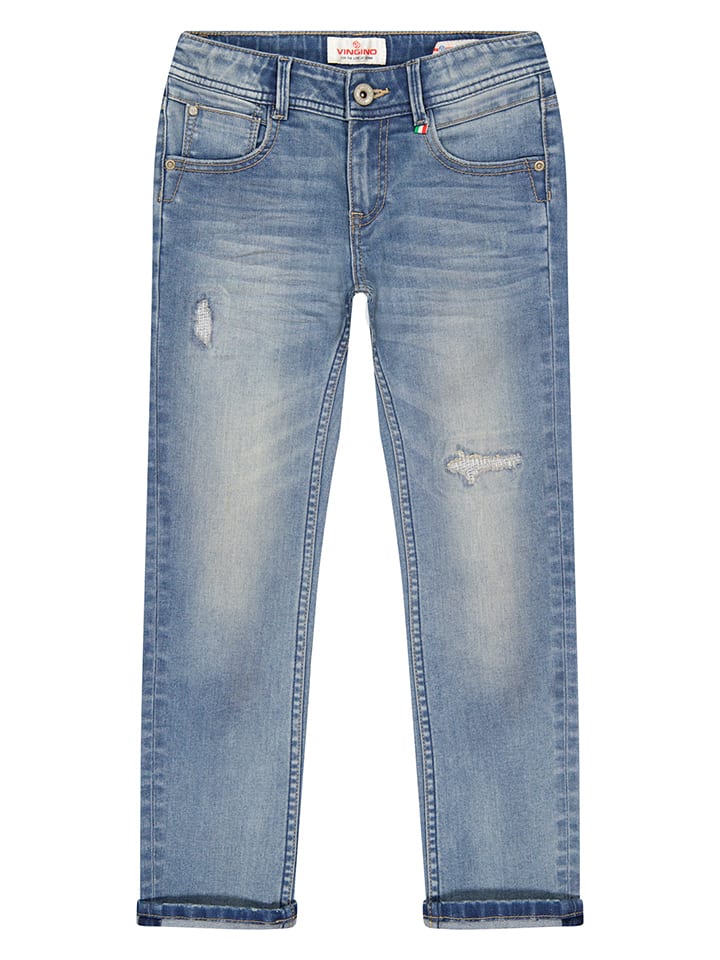 Vingino Dżinsy "Danny" - Skinny fit - w kolorze niebieskim rozmiar: 140