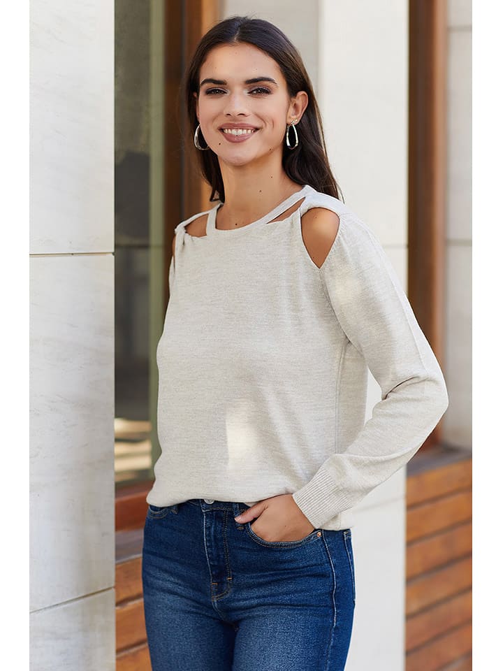 Milan Kiss Sweter w kolorze beżowym rozmiar: M