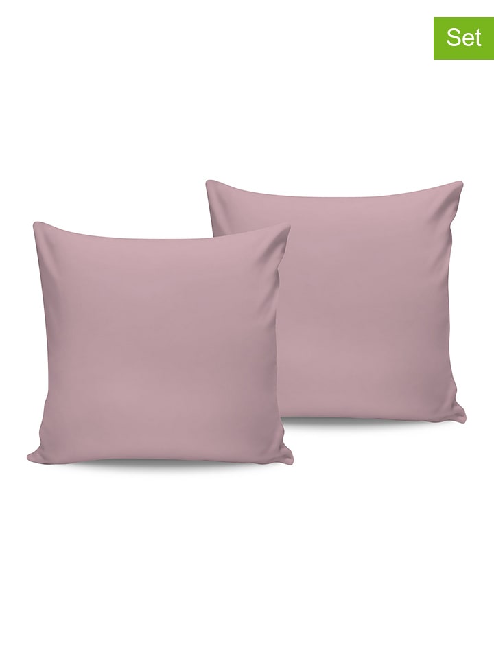 Elizabed Poszewki satynowe (2 szt.) w kolorze jasnoróżowym na poduszkę rozmiar: 60x60 cm