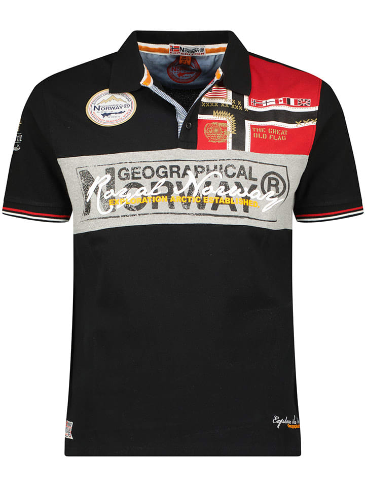Geographical Norway Koszulka polo "Kidney" w kolorze czarnym rozmiar: M