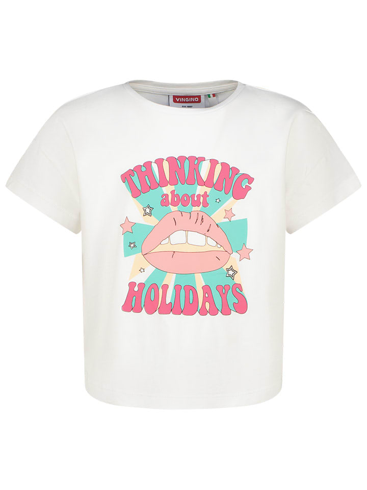 Vingino Koszulka w kolorze białym ze wzorem rozmiar: 164