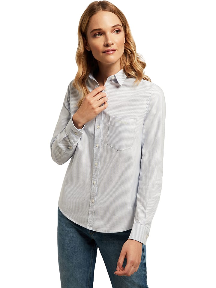 Koszula - Regular fit - w kolorze błękitno-białym